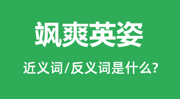 飒爽雄姿的近义词和反义词是甚么,飒爽雄姿是甚么意义