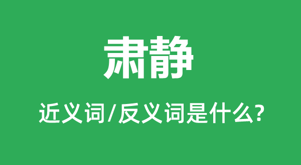 寂静的近义词和反义词是甚么,寂静是甚么意义