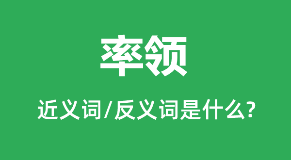 带领的近义词和反义词是甚么,带领是甚么意义