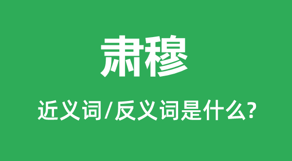 寂静的近义词和反义词是甚么,寂静是甚么意义