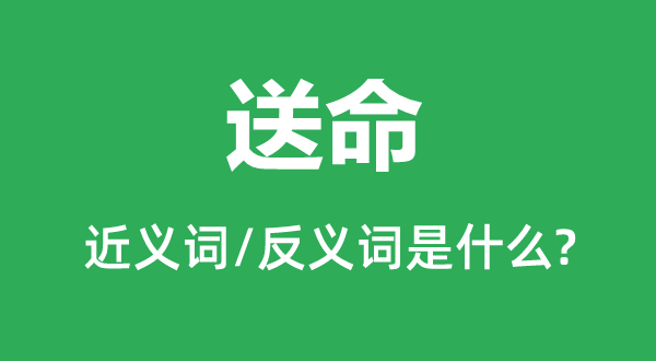 送死的近义词和反义词是甚么,送死是甚么意义