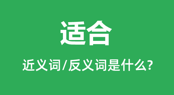 合适的近义词和反义词是甚么,合适是甚么意义