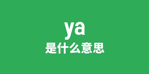 ya是甚么意义