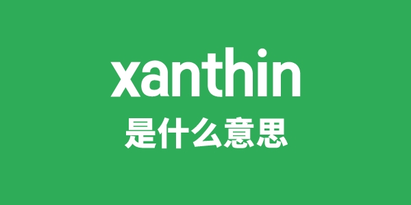 xanthin是甚么意义