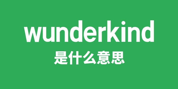 wunderkind是甚么意义