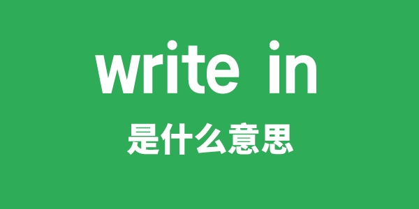 write in是甚么意义