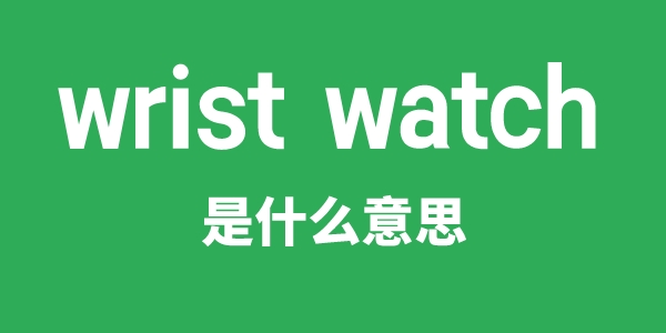 wrist watch是甚么意义