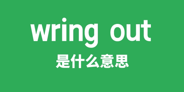 wring out是甚么意义