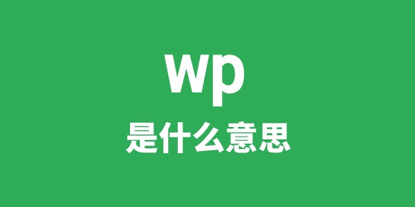 wp是甚么意义