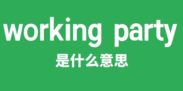 working party是甚么意义