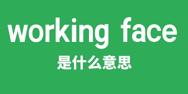working face是甚么意义