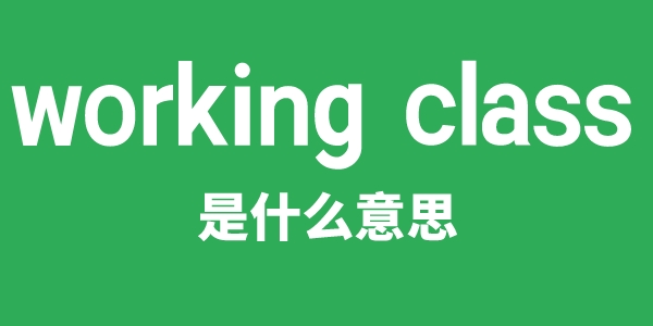 working class是甚么意义