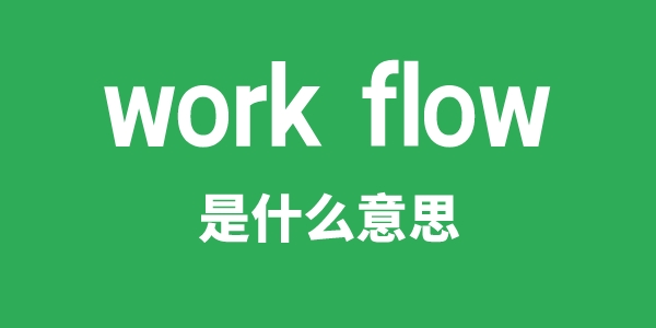 work flow是甚么意义