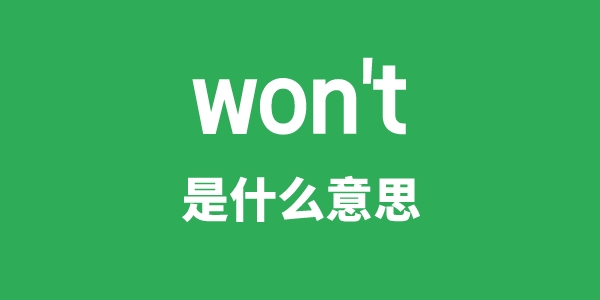 won't是甚么意义