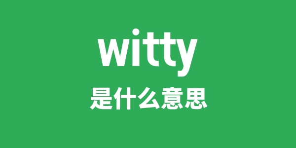 witty是甚么意义