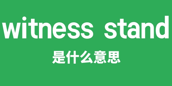 witness stand是甚么意义