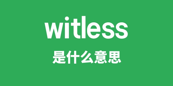 witless是甚么意义