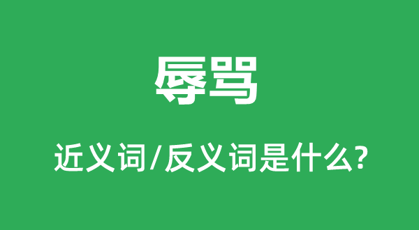 唾骂的近义词和反义词是甚么,唾骂是甚么意义