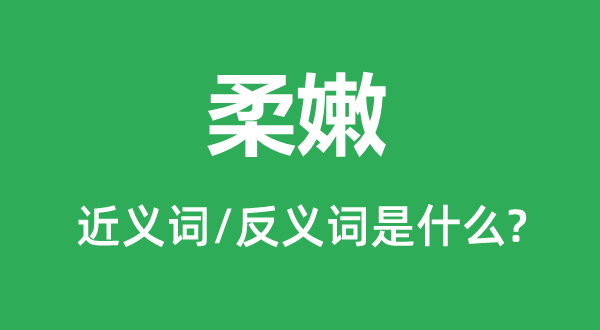 柔滑的近义词和反义词是甚么,柔滑是甚么意义