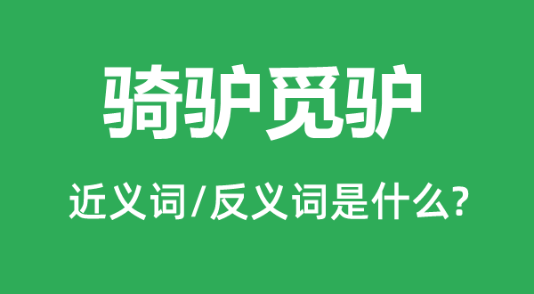 骑驴觅驴的近义词和反义词是甚么,骑驴觅驴是甚么意义