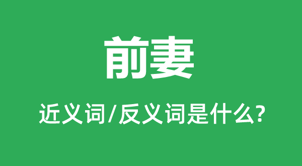 前妻的近义词和反义词是甚么,前妻是甚么意义