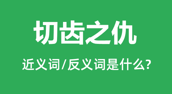 切齿之仇的近义词和反义词是甚么,切齿之仇是甚么意义
