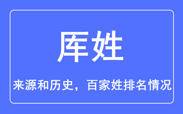 厍姓的来历和汗青,厍姓在百家姓排名第几?