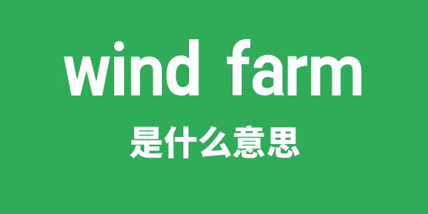 wind farm是甚么意义