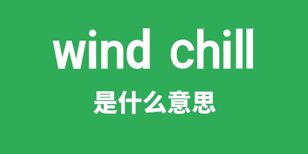 wind chill是甚么意义
