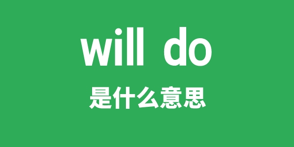 will do是甚么意义