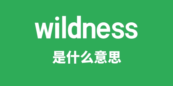 wildness是甚么意义