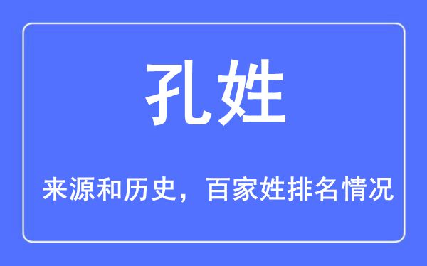孔姓的来历黄汗青,孔姓在百家姓排名第几？