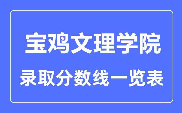 2023年高考几多分能上宝鸡文理学院?附各省登科分数线
