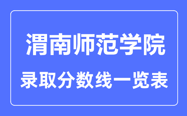 2023年高考几多分能上渭南师范学院？附各省登科分数线