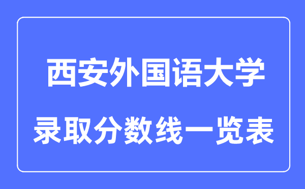 2023年高考几多分能上西安本国语大学？附各省登科分数线