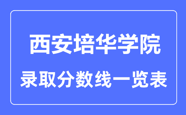 2023年高考几多分能上西安培华学院?附各省登科分数线