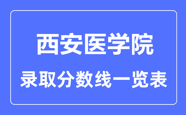 2023年高考几多分能上西安医学院？附各省登科分数线