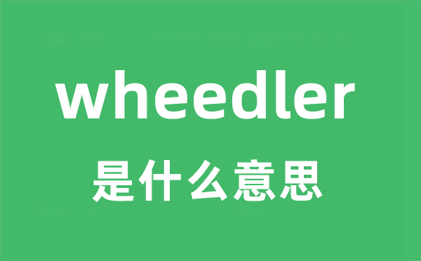 wheedler是甚么意义