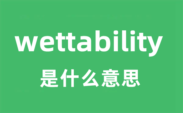 wettability是甚么意义