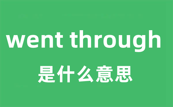 went through是甚么意义