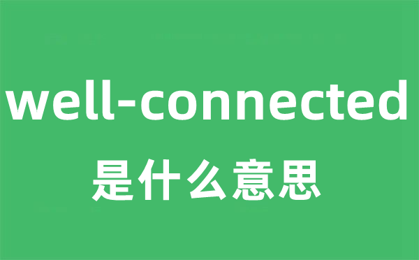well-connected是甚么意义