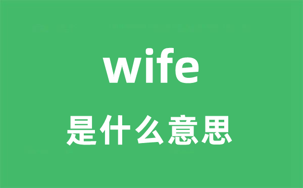 wife是甚么意义