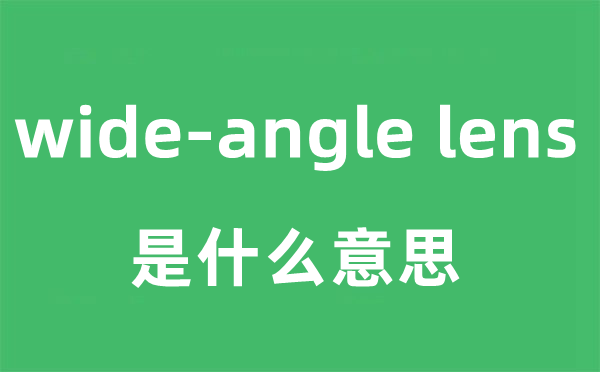 wide-angle lens是甚么意义