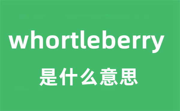 whortleberry是甚么意义