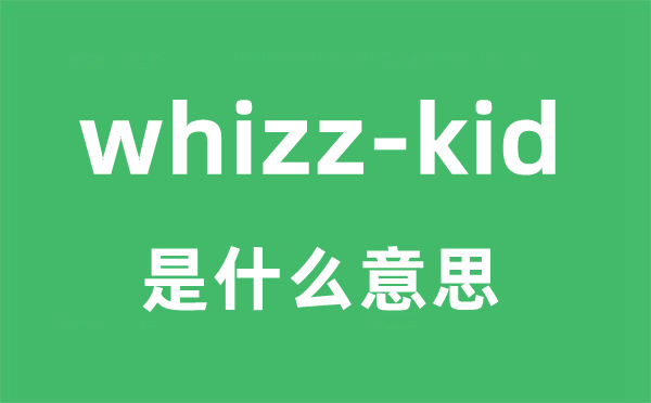 whizz-kid是甚么意义
