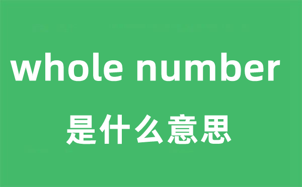 whole number是甚么意义