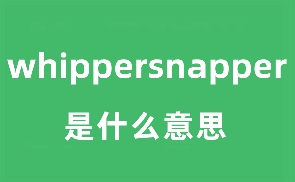 whippersnapper是甚么意义