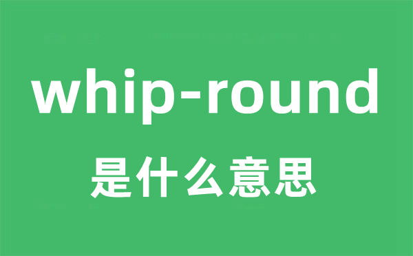 whip-round是甚么意义