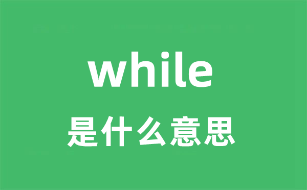 while是甚么意义