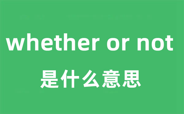 whether or not是甚么意义